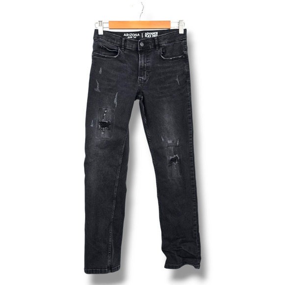 Arizona Jeans Co. Boys Advance Flex 360 Distressed Slim‎ Leg Jeans Black 14 Slim - Picture 1 of 8